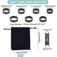 thumbnail image 4 of 14Pcs 7 Size Stainless Steel Grooved Finger Rings Set with 1Pc Rectangle Velvet Pouches Electrophoresis Black Inner Diameter: 16.5~22mm 2Pcs/size, 4 of 9