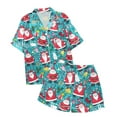thumbnail image 1 of WEAIXIMIUNG Ensemble de Pyjama Décontracté pour Enfants de Noël Imprimé, Chemise à Col Boutonnée à Manches Courtes et Short 8-9 Ans, 1 of 5