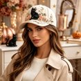 thumbnail image 5 of Levmjia Women Baseball Hat Soft Cotton Floral Embroidery Print Breathable Sun Cap Daily Commute Outdoor Walking Travel Casual Fashion UV Protection, 5 of 5