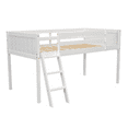 thumbnail image 4 of Tcbosik Loft Bed with Built-in Ladder and Full Length Guardrail, Twin Size Bed Frame for Bedroom, Wood Slats Support, No Box Spring Needed, White, 4 of 9