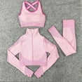thumbnail image 1 of Conjunto de yoga de punto sin costuras para otoño e invierno, conjunto sexy de tres piezas para fitness y caderas de Lulu, 1 of 5