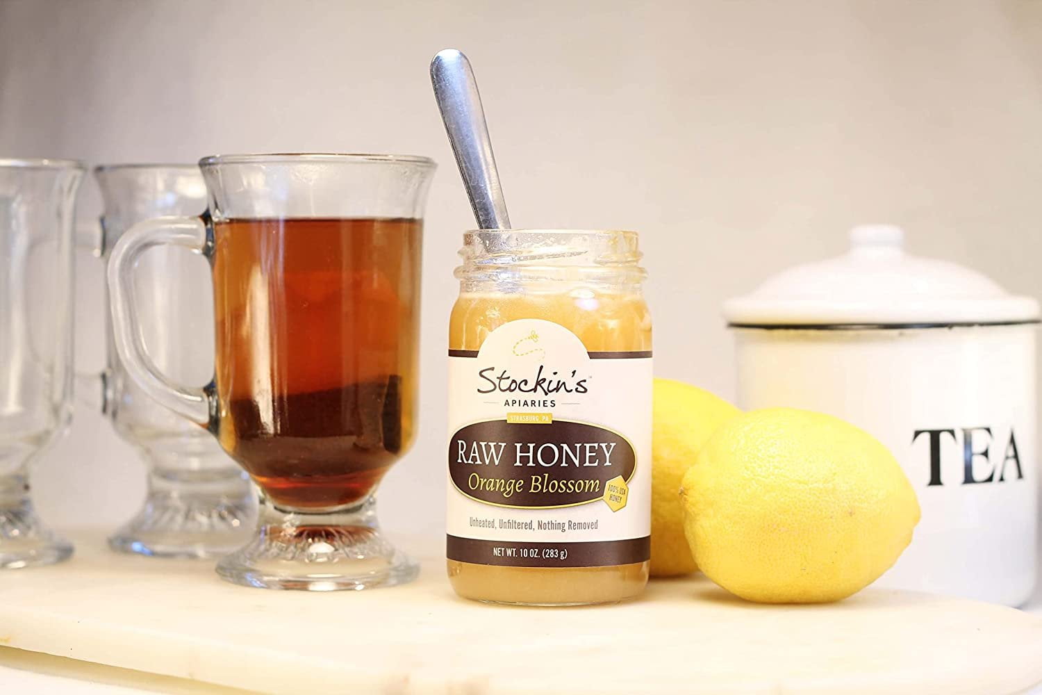 Stockin's Apiaries Raw Orange Blossom Honey, Unheated, Unfiltered, & Nutritious, 10 Oz.