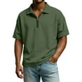 thumbnail image 3 of Hearthz Men Polo Shirt Half Zip Mens Short Sleeve Shirts Casual Athletic Lapel Collar Men Workout Shirts, 3 of 10