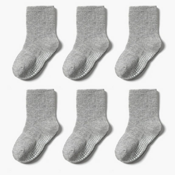 uublik Girls Basketball Socks Warm Anti-slip Dispensing 1-7 Years Grippy Socks 6-Pairs