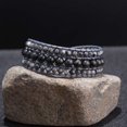 thumbnail image 2 of GHSDFBB Boho Handmade Natural Stone Bead 3 Row Wide Wrap Wrist Statment Bracelet Jewelry Collection, 2 of 7