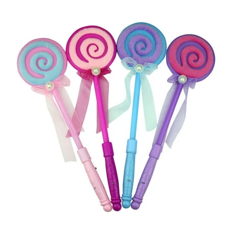 - LED Light Up Lollipop Glow Stick Girls Flashing Fairy Wand Kids Toy Party Decor