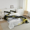 thumbnail image 3 of Yellow Black Marble Full Bedding Sets Watercolor Marbling Comforter Set, Stone Pattern Down Comforter Modern Abstract Art Bedding Comforter Sets, Retro Ink Painting Duvet Insert, 3 of 6