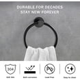 thumbnail image 4 of VIVEFOX Stainless Steel Towel Ring for Bathroom, Hand Towel Holder, Modern Circle Towel Hanger, Round Towel Rack Wall Mounted, Black, 4 of 7