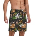 thumbnail image 2 of Balery Farm Animals 2 Pantalones cortos de pijama de punto de algodón para hombre con cinturilla y bolsillos-3X-Large, 2 of 6