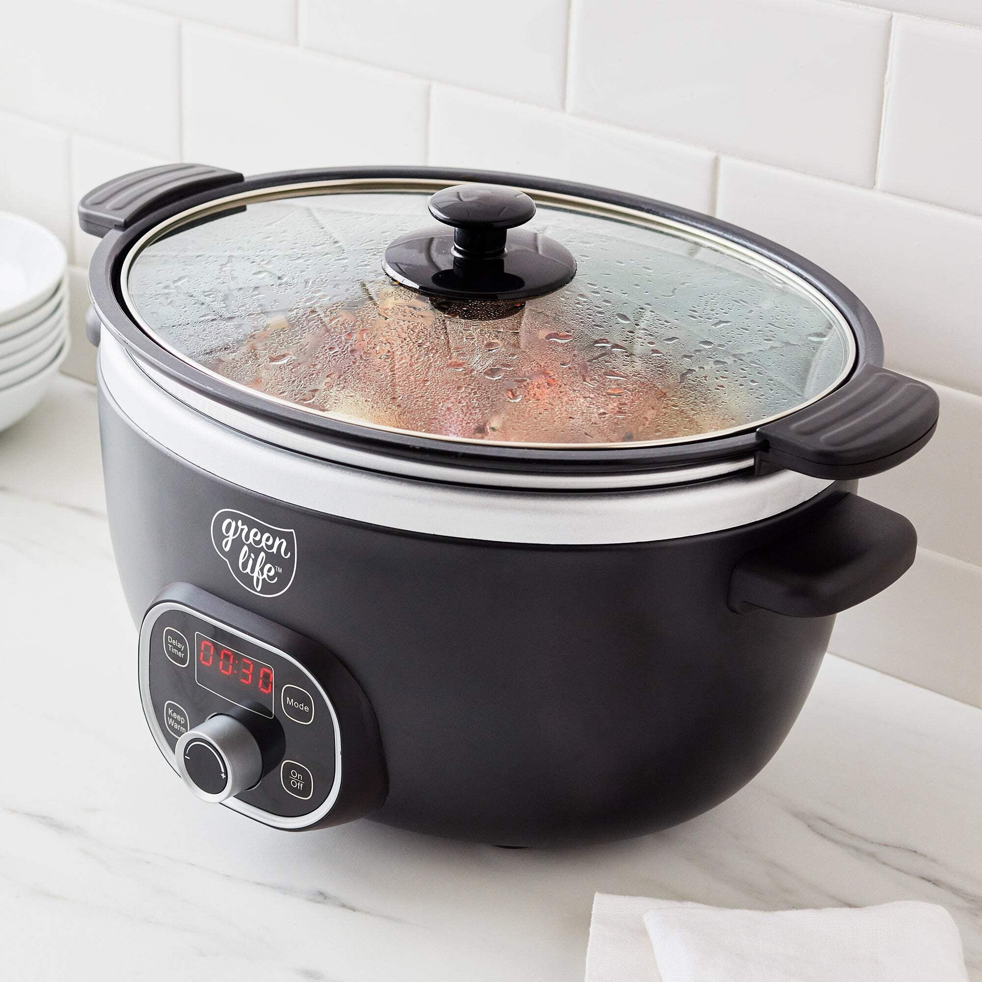 GreenLife 6qt Healthy Ceramic Nonstick Slow Cooker | Black