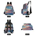 thumbnail image 2 of JIALIOU Mini Backpack Purse for Women Quilted Casual Daypack Small Travel Shoulder Bag, Evening Colorful Clouds, 2 of 7
