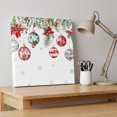 thumbnail image 4 of Ships Next Day Canvas Wall Art 10"x10", Christmas Balls Wood Framed Canvas Print Painting, Red Green Xmas Botanical Snowflake Ready to Hang Small Picture Wall Decor for Home Kitchen Nursery Office, 4 of 9