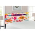 thumbnail image 2 of Sea Animals Headboard, Art Fish Seahorse Starfish Dolphin Coral Underwater Life, Upholstered Decorative Metal Bed Headboard with Memory Foam, Full Size, Multicolor, by Ambesonne, 2 of 4