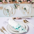 thumbnail image 2 of Blue Aqua Flower Cloth Napkins, White Floral Plant Herb Botanical Washable and Reusable Dinner Napkins Set of 6, Table Napkin for Kitchen Party Birthday Wedding Hotel Housewarming 20"x20", 2 of 8