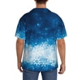 thumbnail image 3 of Lsque Blue Glitter Sparkles print Men's Cuban Collar Short Sleeve Shirt Summer Beachwear Casual Button Down Fashionable Vacation Leisure Shirt-Small, 3 of 7