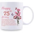 thumbnail image 2 of 75th Birthday Gifts for Women - Happy 75th Birthday Mug for Women - 75th Birthday Gifts for Grandma Mom Friend Sister Aunt Coworker - 11oz Coffee Mug (75th Birthday Gift), 2 of 7