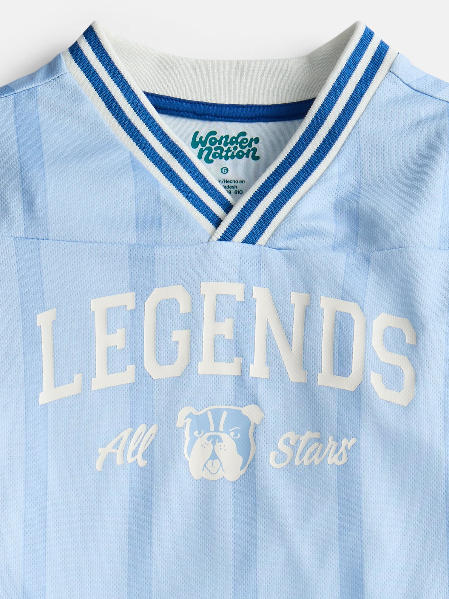 Wonder Nation Little Boys Soccer Jersey Tee with Long Sleeves, 2 Piece, Sizes 4-10