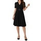 thumbnail image 1 of INSPIRE CHIC Vestido de Negocios A-Line Elegante de Manga Corta con Escote en V para Mujeres S Negro, 1 of 6