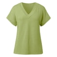 thumbnail image 5 of Puntoco Short Sleeve Women Tops 2025,Womens T Shirts Short Sleeve Basic Tees V Neck Fashion Tops Loose Fit Lightweight Casual Summer Clothes 2025 Green 6(M), 5 of 9