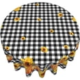 thumbnail image 6 of Buffalo Plaid Tablecloth Black and White Checkered Tablecloth Washable Reusable Pumpkin Sunflower Tablecloth Round 60 Inch for Home Party Dinner Kitchen Dining Table Decor, 6 of 6