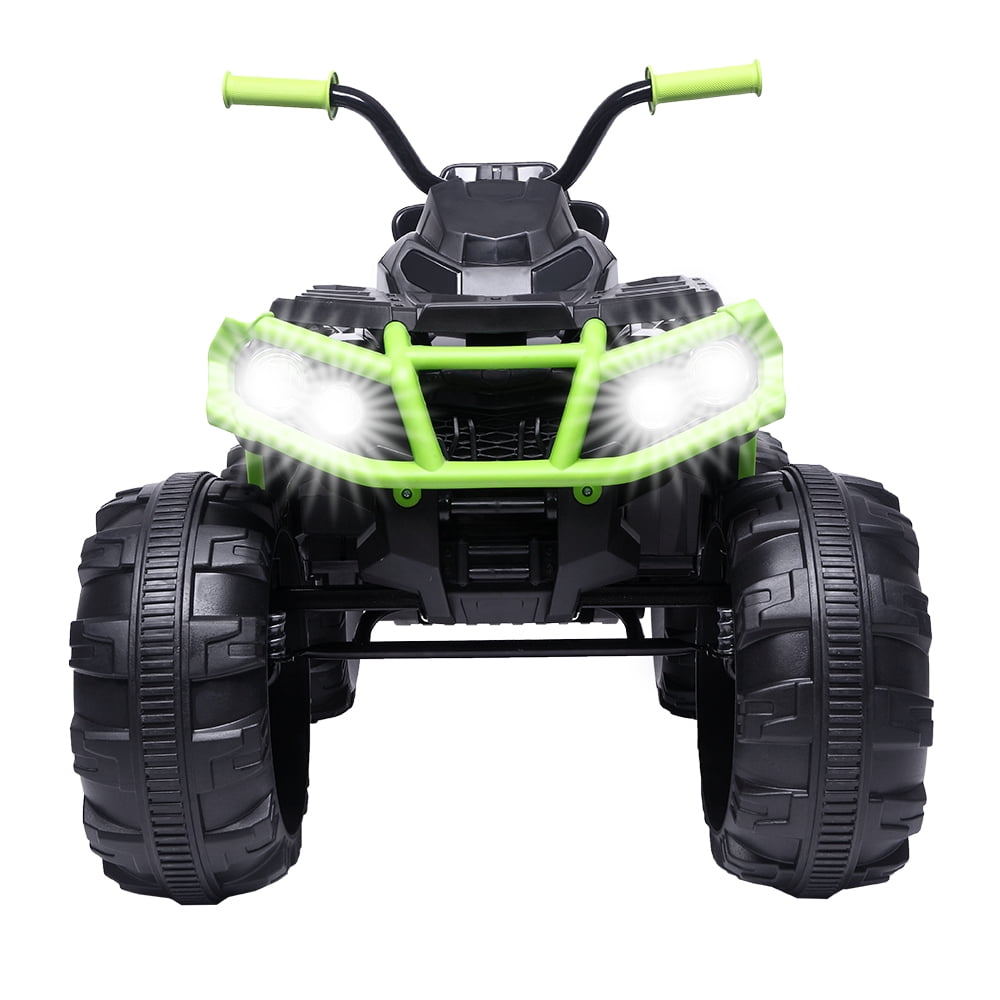 LED Light GREEN 12V Kids Electric ATV Ride On Car Toy with 2 Speeds Music 