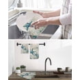thumbnail image 5 of Teal Starfish Coastal Kitchen Dish Towels for Drying Dishes Set of 3, Vintage Summer Beach Nautical Waffle Weave Microfiber Hand Tea Bathroom Towels Quick Dry & Absorbent Towel 15.7x23.6, 5 of 7