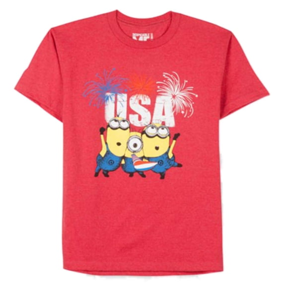 Despicable Me Boys Minion Shirt Patriotic Red USA Fireworks T-Shirt 5