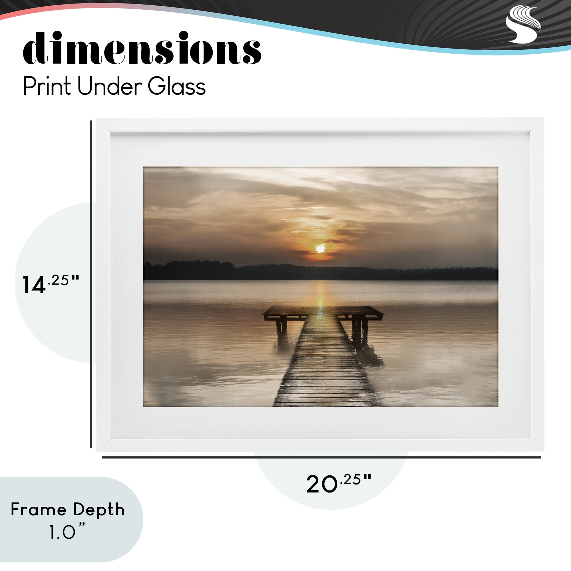 Stupell Industries Centric Reflective Sunrise White Framed Print Under Glass, design by Irene Weisz