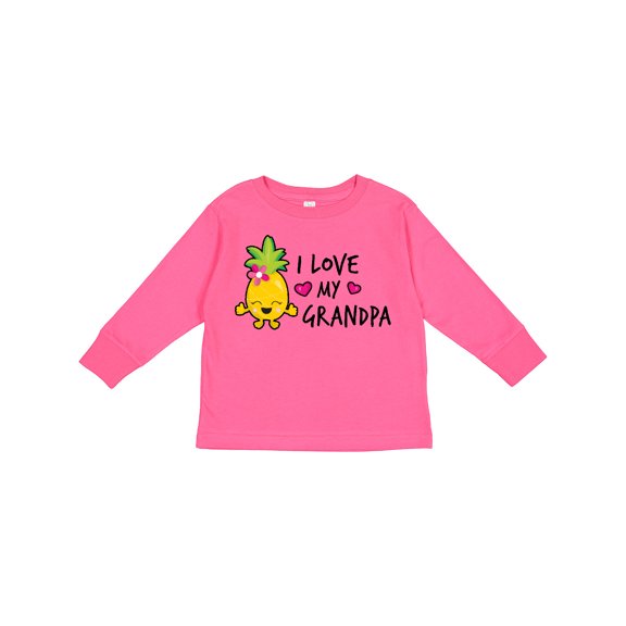 Inktastic I Love My Grandpa with Pineapple Girls Long Sleeve Toddler T-Shirt