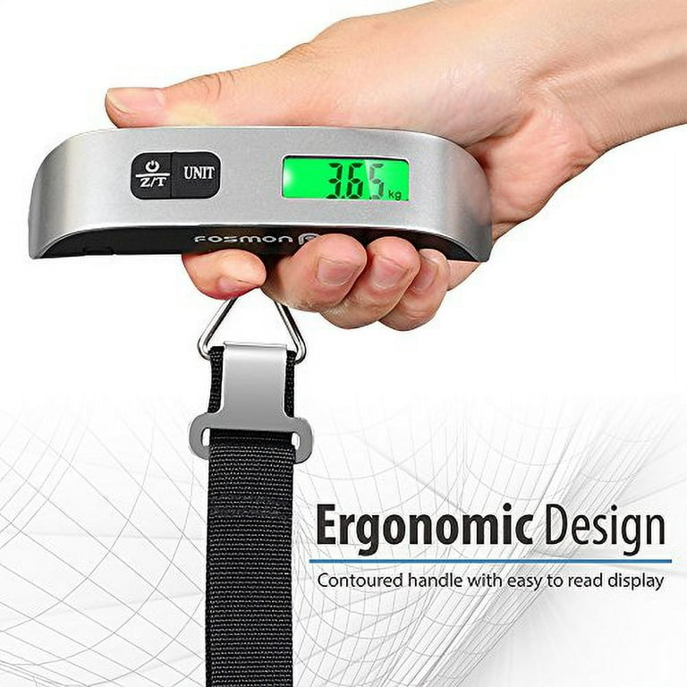 Fosmon Digital Luggage Scale (2 Pack), LCD Display Backlight Temperature  Baggage Scale w/ 110lbs Capacity, Portable Stainless Steel Hanging Luggage