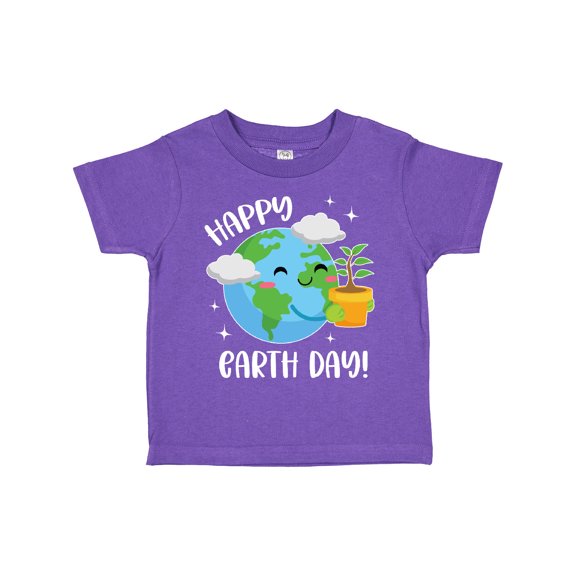 Inktastic Happy Earth Day Cute Smiling Planet Earth with Tree Boys or Girls Toddler T-Shirt
