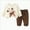 A-3-214-Brown, variant on NIEWTR Baby Boy Autumn Winter Clothes Set 0 6 12 18 24 Months 2T 3T Print Long Sleeve Crew Neck T-Shirts and Elastic Waist 2Pcs Outfits 12-18 Months Toddler Pullover, 5-6 Years