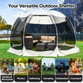 thumbnail image 4 of Alvantor Gazebo Tent Screen House with PE floor, 15'x 15' 10 Side Mesh Walls Outdoor Canopy for 12-15 Person, Pop Up Portable Camping Shelter with Carry Bag, Ground Stakes, Black & Beige, 4 of 11