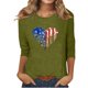 thumbnail image 1 of Blusas para Mujeres Casual 3/4 Manga Cuello Redondo Impreso Suelto, Mujer 3/4 Manga Tops Y Blusas para Diario, 1 of 4