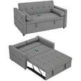 thumbnail image 1 of HOMCOM Canapé-Lit, Divan-Lit Escamotable avec USB‐A+C, Revêtement en Lin, 1 of 10
