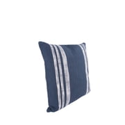 Morgan Striped Blue Cotton Decor Throw Pillow, 18 x 18