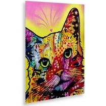 Dean Russo 'Tilt Cat' Floating Brushed Aluminum Art