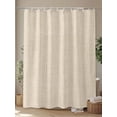 thumbnail image 4 of Shower Curtain Beige Linen Texture Bathroom Curtains with Hooks, Waterproof Fabric Farmhouse Solid Color Bath Shower Curtains Set for Bathroom Bathtubs Decor 36x72 Inch, 4 of 8