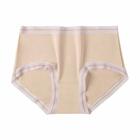 Virmaxy Womens Boyshorts Underwear Panties Silk File 5a Antibacterial Panties Advanced Breathable Super Elastic Silky Soft Lace Edge Modal Panties Beige-A M