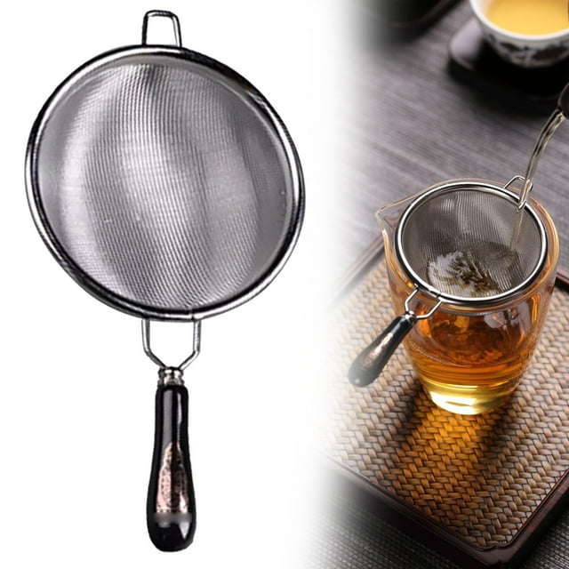 Kitchen Supplies Commercial Grade Tea Infuser & Coffee Sieve Set 304 Stainless Mesh Filter With Heat Handle For Home Brewing