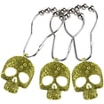 thumbnail image 3 of GFDYREE Set of 12 Sugar Skull Shower Curtain Hooks Decorative Home Bathroom Stainless Steel Rustproof Skeletons Shower Curtain Rings Decor Accessories (Gold), 3 of 6