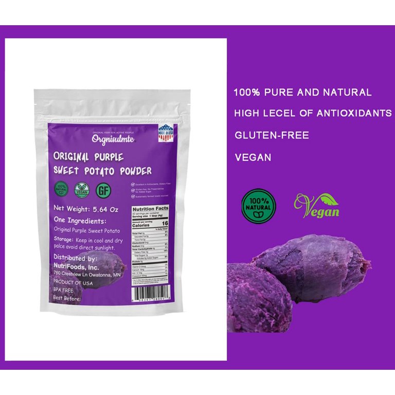 Orgnisulmte Original Purple Sweet Potato Powder 100% Pure Natural Premium Purple  Yam Powder for Food Coloring No GMO Vegan ZSLLCFriendly 5.64Oz(160g) -  Walmart.com