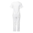 thumbnail image 3 of BDPORKAS Cozy Fit Women Scrub Set V Neck Short Sleeve Top and Pant Nursing Uniform Yoga Jogger Pocketed Nurse Workwear, 3 of 3