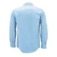 thumbnail image 2 of Men’s Casual Western Pearl Snap Button Down Long Sleeve Cowboy Dress Shirt (Light Blue, XL), 2 of 3