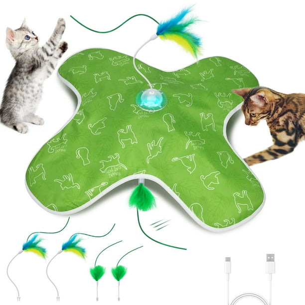 Juguete interactivo para gatos Muhhiba recargable con pluma móvil