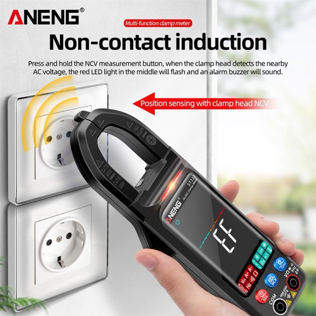 ANENG ST212 DC / AC Corriente Voltaje NCV Multímetro 6000 Cuentas Pinza amperimétrica digital