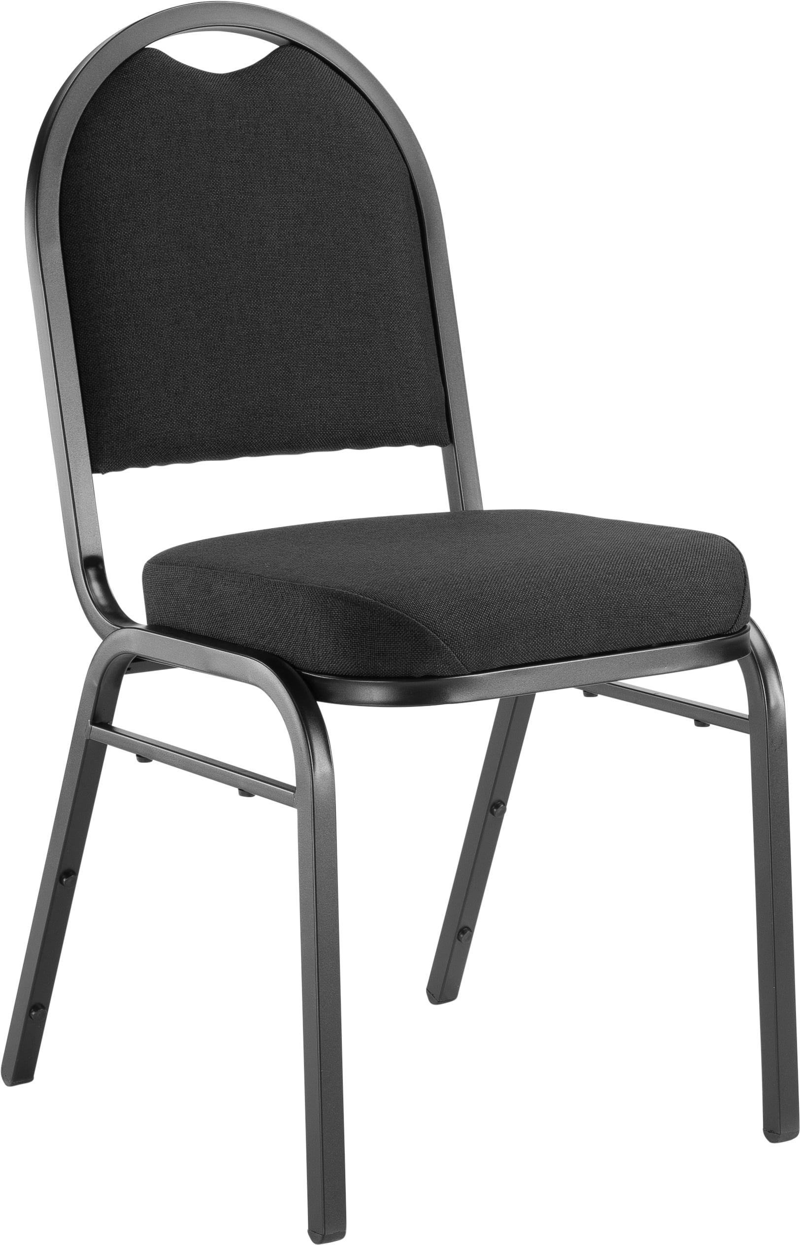 (Pack of 2) NPS® 9200 Series Premium Fabric Upholstered Stack Chair, Ebony Black Seat/Black Sandtex Frame