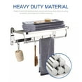 thumbnail image 2 of Zootealy Bath Towel Rack Foldable 23 Inch Bathroom Shelves with 5 Hooks Wall Mounted Towel Holder with Towel Bar Rustproof Stainless Steel Towel Shelf, 2 of 5