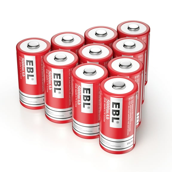 EBL 3.7V 26650 Li-Ion Rechargeable Batteries, 10 Pcak