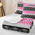 thumbnail image 4 of Erosebridal Girly Boho Damask Quilt King for Women Girls, Fashion Cheetah Print King Coverlet Set, 3 Pieces, 4 of 7